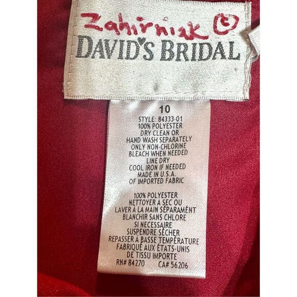 David’s Bridal red one shoulder mini formal dress size 10 - Picture 5 of 9